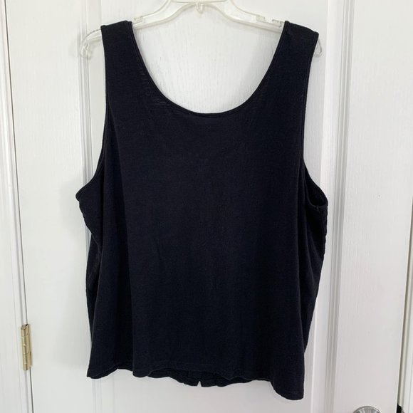 Old Navy Button Front Slub Knit Tank Top Sleeveless Black Size Petite XXL - Picture 3 of 5